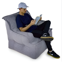 Ver imagem 5 de Puff Poltrono - Pufe Poltrona Cinza sem Estrutura de Madeira com Enchimento em Pérolas de Eps