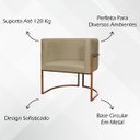Ver mais imagens de Kit 2 Poltronas para Sala de Recepção Luna Suede Cores Base de Ferro Bronze
