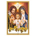 Ver imagem 1 de Quadro Sagrada Família com Sagrados Corações 60x40 em Azulejos