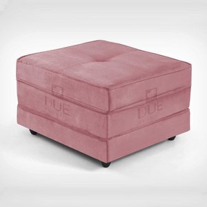 Puff Dobrável Slim - Vira Cama - Suede Rosê