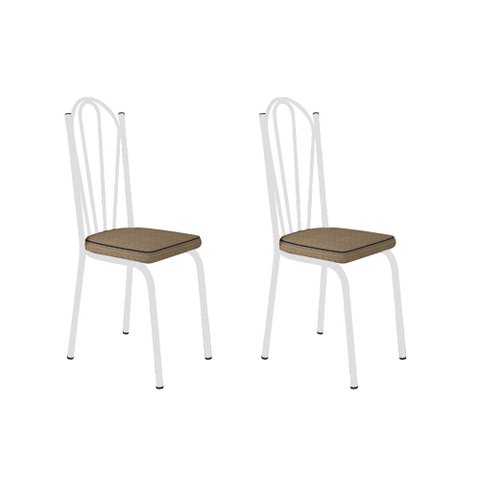 Kit com 2 Cadeiras 121 Malva Branca/rattan - Artefamol