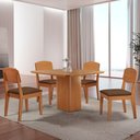 Ver imagem 1 de Mesa de Jantar Eloise 90cm Tampo Mdf Laminado com 4 Cadeiras Copper Moderna Mobília