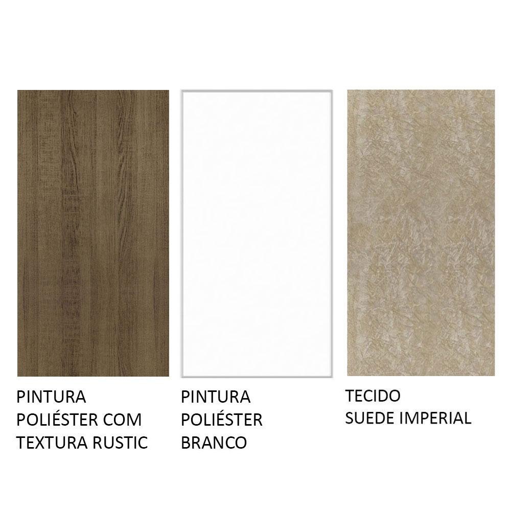 Conjunto Sala de Jantar Mesa Tampo de Vidro 6 Cadeiras Rustic/branco/imperial Stéfani Madesa - 9