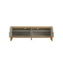 Ver imagem 5 de Rack Fl Estilo Retrô 1.80m para Tv até 75'' Cor Off White / Cumaru Pt