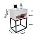 Ver imagem 2 de Kit Mesa de Cabeceira Industrial 40cm Base Preta Enviamos Montado