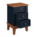 Ver imagem 5 de Mesa de Cabeceira Rústica Madeira Maciça 3 Gavetas Azul Petróleo - Apaixone & Decore