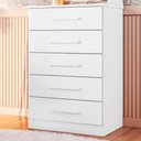 Ver imagem 3 de Cômoda com Espelho 5 Gavetas Retrô Branco Valley Shop Jm