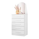 Ver imagem 6 de Cômoda com Espelho 5 Gavetas Retrô Branco Valley Shop Jm
