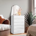 Ver imagem 1 de Cômoda com Espelho 5 Gavetas Retrô Branco Valley Shop Jm
