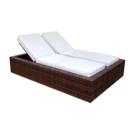 Espreguiçadeira Dupla em Alumínio e Fibra Sintética com Almofada Impermeável