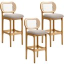 Ver imagem 1 de Kit 03 Banquetas Altas Para Cozinha Bancada Sala Tela Betta Fixa L02 Bouclê Bege - Lyam Decor
