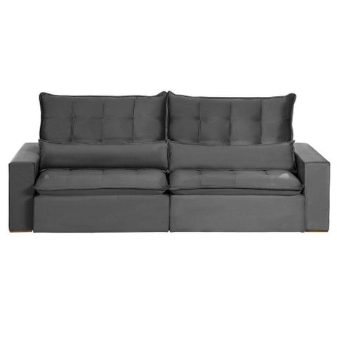 Sofá Modular 5 Lugares 2.50M Retrátil E Reclinável Cinza