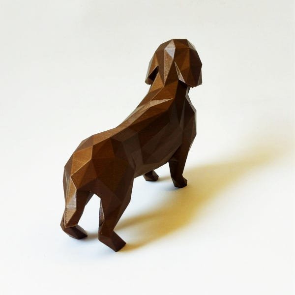 Cachorro Basset (Salsicha) Decorativo - 10 Cm Altura - Toque 3D - Várias Cores: Bronze - 3