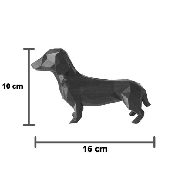 Cachorro Basset (Salsicha) Decorativo - 10 Cm Altura - Toque 3D - Várias Cores: Preto - 4