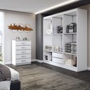 Ver imagem 2 de Guarda-roupa Casal Amelia 6 Portas 2 Gavetas com Cômoda 5 Gavetas Branco - Panorama Móveis