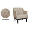 Poltrona Decorativa Clássica Base em Madeira Suede Capuccino - 2