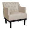 Poltrona Decorativa Clássica Base em Madeira Suede Capuccino - 1