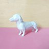 Cachorro Basset (Salsicha) Decorativo - 10 Cm Altura - Toque 3D - Várias Cores: Branco - 1