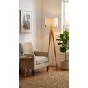 Ver mais imagens de Luminária Coluna para Sala Tripé Áustria com Cupula Algodão Design Minimalista Decoração