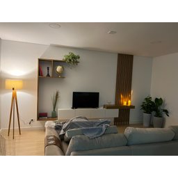Luminária Coluna para Sala Tripé Áustria com Cupula Algodão Design Minimalista Decoração - 3