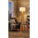 Ver imagem 7 de Luminária Coluna para Sala Tripé Áustria com Cupula Algodão Design Minimalista Decoração