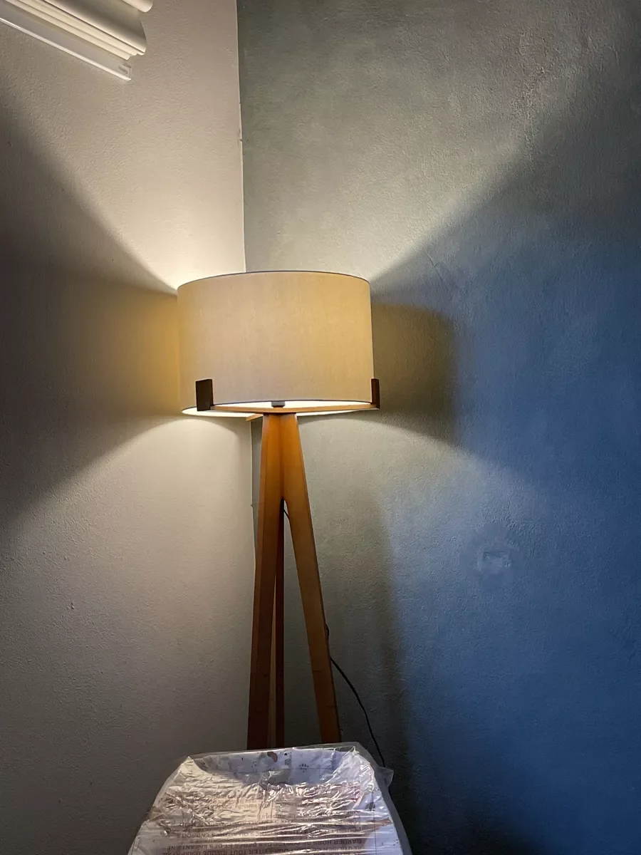 Luminária para Sala Áustria 2 em Madeira Minimalista com Cupula Cru - 2