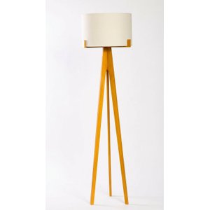 Luminária Coluna para Sala Tripé Áustria com Cupula Algodão Design Minimalista Decoração