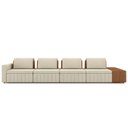 Ver imagem 5 de Sofá Ilha e Puff Sala Living 505cm Siesta M22 Linho Areia/marrom - Mpozenato