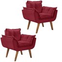 Ver imagem 1 de Kit 2 Poltronas Opalla Pés Palito 1 Lugar Bordô
