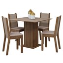 Ver imagem 3 de Conjunto Sala de Jantar Mesa Tampo de Madeira 4 Cadeiras Rustic/crema/sintético Bege Briana Madesa
