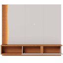 Ver imagem 4 de Painel para TV 65 pol Bancada Suspensa LED Patmos C04 Off White Matte Freijó - Lyam Decor