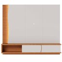 Ver imagem 5 de Painel para TV 65 pol Bancada Suspensa LED Patmos C04 Off White Matte Freijó - Lyam Decor