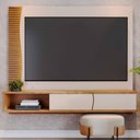 Ver imagem 7 de Painel para Tv 65 Pol Bancada Suspensa Led Patmos C04 Off White Matte Freijó - Lyam Decor