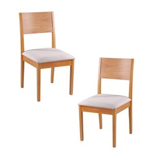 Conjunto de 2 Cadeiras Village - Madeira Maciça, Encosto Laminado - Távoli Decor