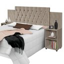 Ver imagem 3 de Cabeceira para Cama Box Aveludada com Mesa de Apoio Classic Carmolar