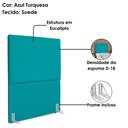Ver imagem 4 de Cabeceira Solteiro 100 Cm com Frame Luna Suede Azul Turquesa Artte