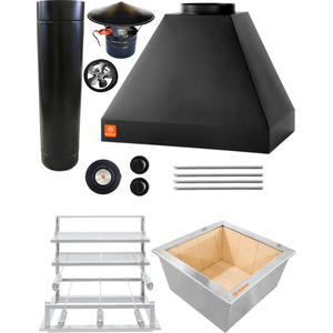 Kit Churrasqueira Gourmet Preta 1 Duto sem Vidro 3151 Pp