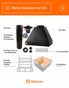 Ver imagem 2 de Kit Churrasqueira Gourmet Preta 1 Duto sem Vidro 3151 PP