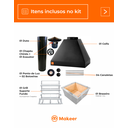 Ver imagem 2 de Kit Churrasqueira Gourmet Preta 1 Duto sem Vidro 3151 PP