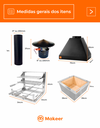 Ver imagem 3 de Kit Churrasqueira Gourmet Preta 1 Duto sem Vidro 3151 PP