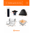 Ver imagem 3 de Kit Churrasqueira Gourmet Preta 1 Duto sem Vidro 3151 PP