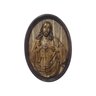 Quadro Sagrado Coração de Jesus Entalhado em Madeira - 1