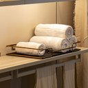 Ver imagem 2 de Bandeja Multiuso Hara Luana Tampo Couríssimo Preto 37x57 Cm:Dourada