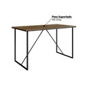 Ver imagem 3 de Mesa de Reunião Industrial com 4 Banquetas Baixas - Preto/Carvalho