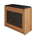 Ver imagem 3 de Banco Sapateira Plenitude Madeira Corino Preto