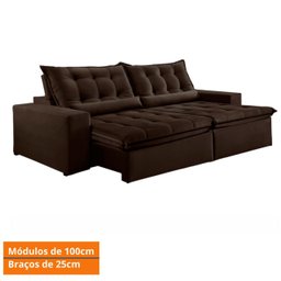 Sofá Retrátil e Reclinável 2,50cm com Pillow e Molas Ensacadas Montebello - Movenzo Estofados - 8