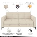 Ver imagem 3 de Sofá Living Decorativo Houston 2 Lugares 200cm Pés em Metal Veludo Bege G33 - Gran Belo