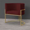 Kit 3 Poltronas Decorativa Sala de Estar Luana Base Gold Suede Bordô - Montanaris Decor Md Montanari - 4