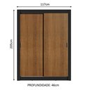 Ver imagem 3 de Guarda-Roupa Solteiro Madesa Dallas 2 Portas de Correr 2 Gavetas Preto/Rustic Cor:Preto/Rustic