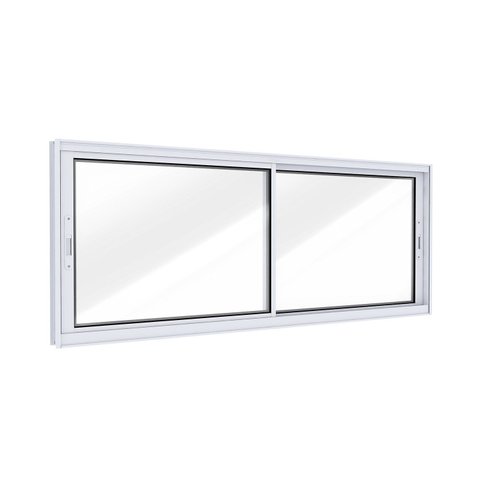 Janela de Alumínio de Correr Lateral 2 Folhas Móveis 60x100cm Lucasa Ideale Branco